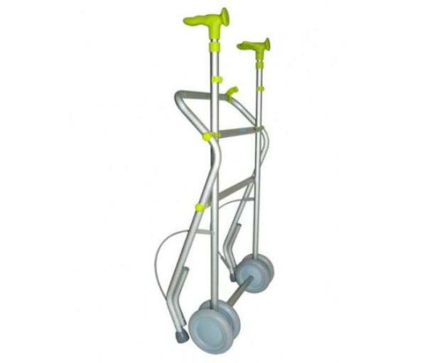 Andador aluminio 2 ruedas plegado