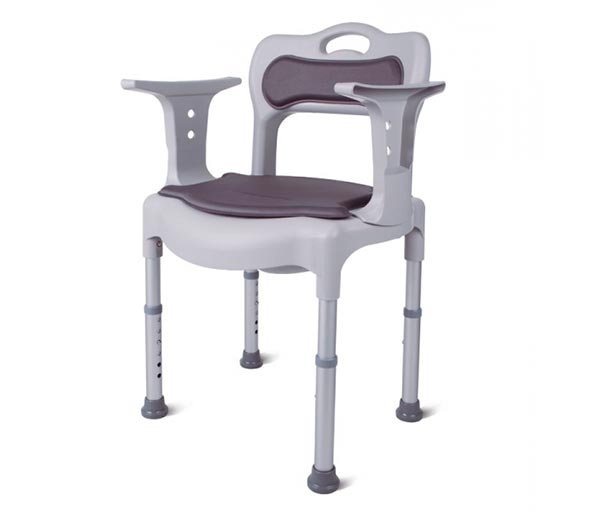 Silla ducha gris con ventosas