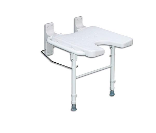 Asiento sin respaldo abatible con patas